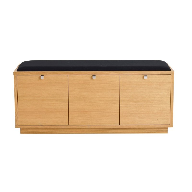 RO Confe Bench 3 Drawers Oak/Black